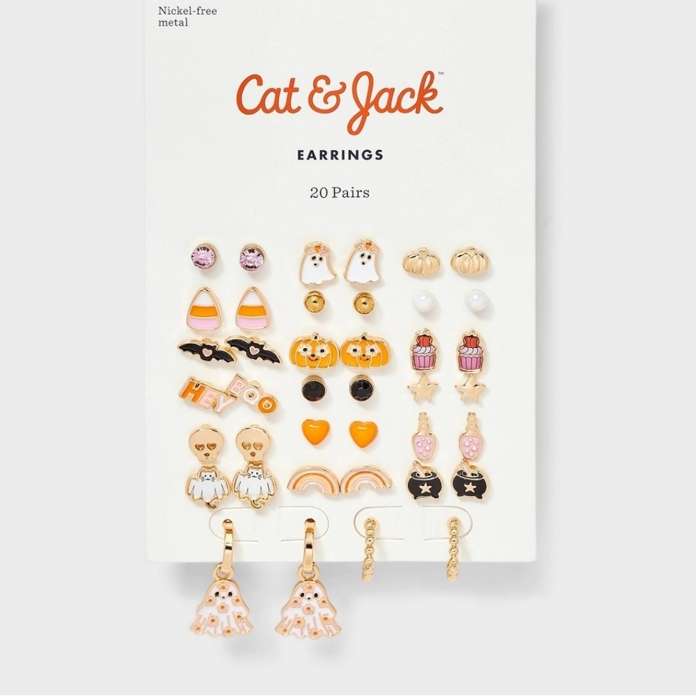 Cat & Jack Festive Kids Earring Set - 20 Pairs